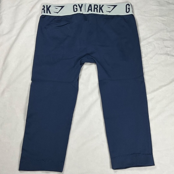 Gymshark Mens Compression Leggings Size S Blue Stretch Gym Training Pants - Picture 2 of 8